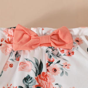 Version coréenne européenne et américaine Nouveau-né Infant Girls Flutter Sleeve Romper Short imprimé <span class=keywords><strong>Bandeau</strong></span> - Product Image 5