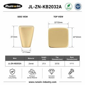 OEM Factory Bright Gold Zinc Alloy Cabinet Square <strong>Knob</strong> Eco-Friendly Modern Design Easy Installation for Drawer Warehouse - Product Image 4