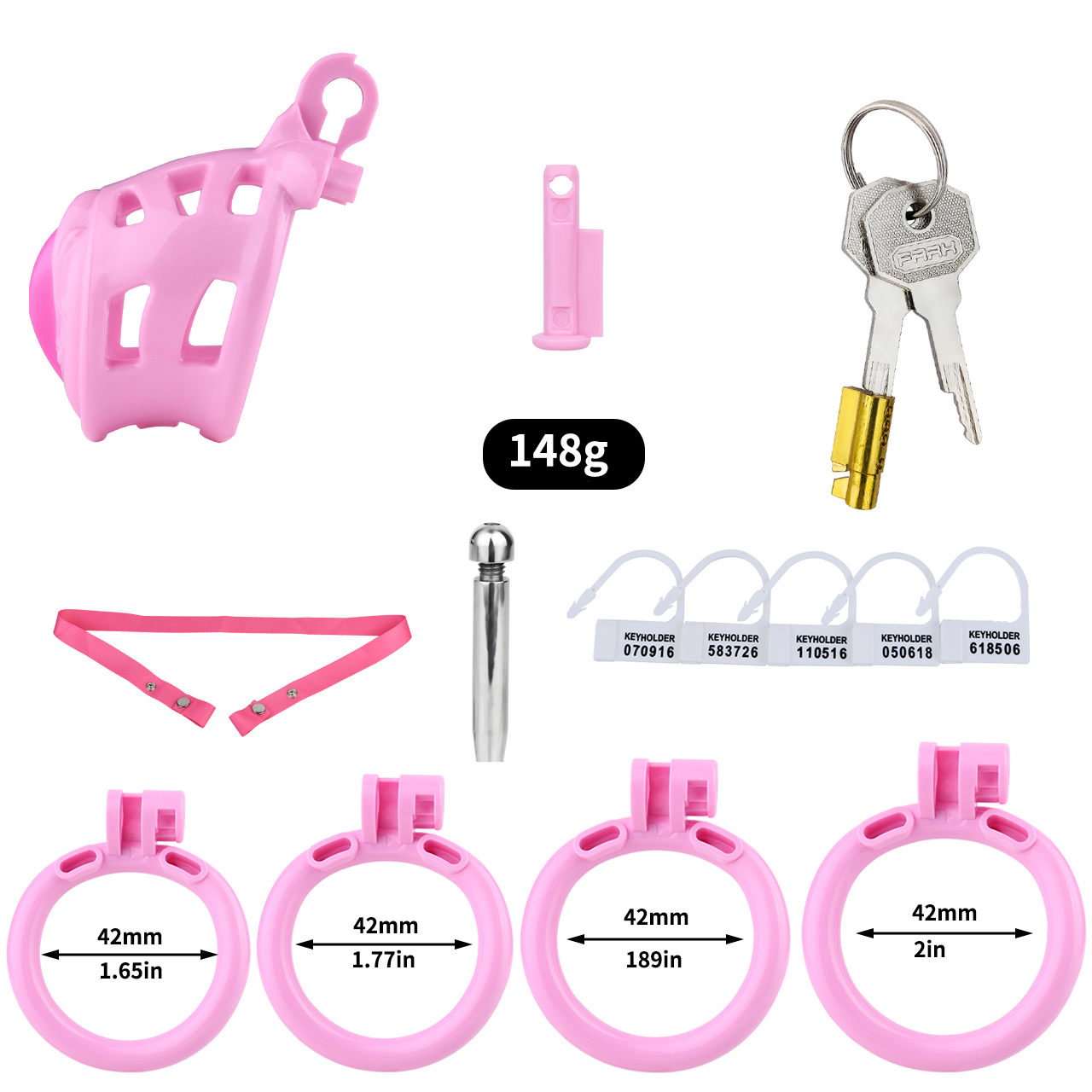 Cage+ (DG-3)Cathéter+(PU-3)ceinture-Rose