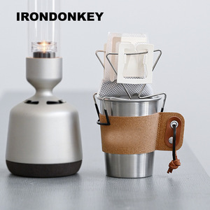 IRONDONKEY café 304 acier inoxydable filtre papier support Style oreille support suspendu <span class=keywords><strong>Camping</strong></span> en plein air pratique café support - Product Image 3
