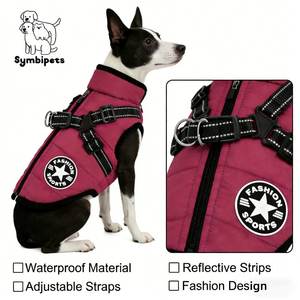 Jaket <span class=keywords><strong>Harness</strong></span> Hewan Peliharaan Musim Dingin Mewah Laris Manis, Logo Kustom Desainer, Gaya Anti Angin, Pakaian Anjing Lembut Hangat Musim Semi - Product Image 2