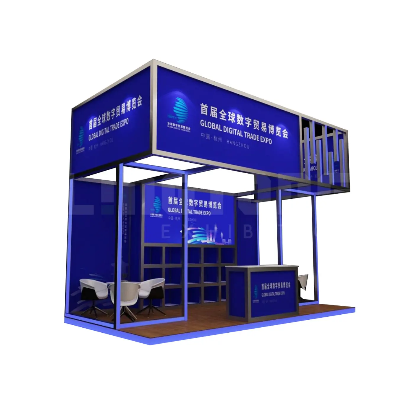 Scheme Customized Upgraded Aluminum LINGTONG Modular Shell Scheme Booth Standard Exhibition Stand For Pavilion And Tradeshows 53