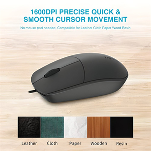 Rapoo N100 mới đến quang học tiện dụng 3D mịn 1600 DPI văn phòng kinh doanh Dễ thương Máy tính có dây USB Chuột - Product Image 5