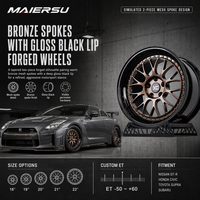 Jantes forgées en deux parties Gloss Bronze Custom Deep Dish LMR LM 19 20 21 22 pouces pour BMW Audi Benz 5x120 5x112