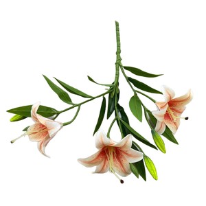 Arreglo de Lirios Artificiales de Meiyu Craft Flower Factory, Flores de Seda de 3 Cabezas, Realistas, para Decoración de Bodas y Hogar - Product Image 5