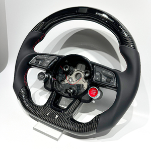 Volant sport en fibre de carbone personnalisé pour <span class=keywords><strong>Audi</strong></span> Série Berline A3 A4 A5 S3 <span class=keywords><strong>S4</strong></span> S5 RS3 RS4 RS5, design en forme de D avec palettes de changement de vitesse - Product Image 4