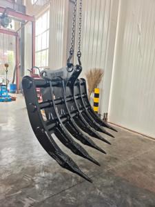 Râteau à racines LISEN pour excavatrice, robuste, renforcé, 6 dents, pour excavatrice de 1 à 50 tonnes, défrichage - Product Image 2