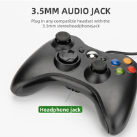 Manette de jeu filaire USB pour PC et Xbox 360 avec moteur de vibration double, en ABS+PC - Emballage de vente au détail