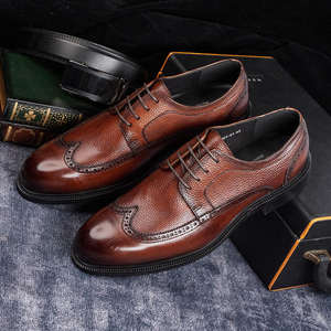 Zapatos Oxford de Fiesta para Hombre 2025, de Cuero de Grano Completo de Fujian, de Lujo, Impermeables, Transpirables, Cómodos, con Cordones y que Aumentan la Altura - Product Image 1