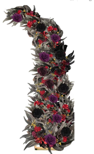 Arco Floreale Artificiale Nero del Produttore, Composizione Floreale a Corno, Sfondo per Matrimoni ed Eventi, Portale Lunare - Product Image 5