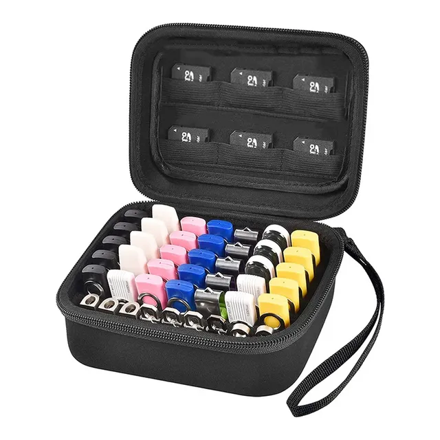 Hard Cases for USB Flash Drives SD Cards Shockproof Memory Card Organizer with Zipper Closure OEM Factory Direct for Wholesale