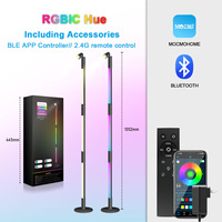 Lampe sur pied moderne E27 LED RGB avec ambiance lumineuse, design graffiti intelligent Bluetooth, éclairage d'angle magique couleur