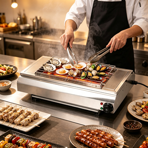 Barbecue électrique haute puissance 3KW, en acier inoxydable, sans fumée, machine à griller commerciale pour la cuisson du maïs et du poisson grillés - Product Image 3