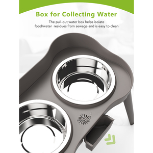 Comederos Elevados para Perros, Ajustables, Plegables, Antiderrames, Estación de Alimentación de Plástico y Acero Inoxidable, Diseño Moderno - Product Image 3