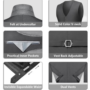 Trajes de boda slim fit para hombre, trajes de 3 piezas en material de alta calidad, pantalón formal liso de gran venta para hombre. - Product Image 3