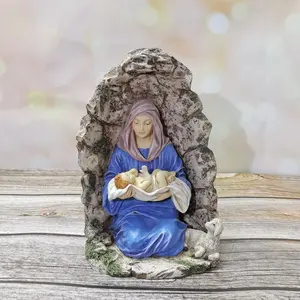 홈 장식 수지 종교 동상 성모 마리아 동상 아기 예수 입상 공예
