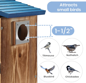 Lüks Su Geçirmez Dayanıklı Kuş Yuvaları Ahşap Mavi Kuş Evleri Mavi Kuşu, Kırlangıç, İspinoz, Çekirdek Kuşu, Kardinal için - Product Image 3