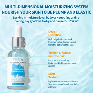 Sérum Anti-Rides OKADY, Hydratant Profond pour le Visage à l'<span class=keywords><strong>Acide</strong></span> Hyaluronique, Essence Hydratante Légère pour Tous Types de Peaux - Product Image 4