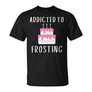 Camiseta Addicted To Frosting Cake Icing Lover, color negro, para adultos, unisex - Product Image 2