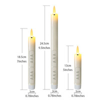 Bougie Pilier LED Sans Flamme à Piles, Taille Moyenne, Style Vintage, Écologique, Décoration Maison, Cire Véritable, Flamme Scintillante et Mobile, Idéale pour les Fêtes