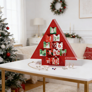Boîte-cadeau de calendrier de l'avent de luxe en <span class=keywords><strong>carton</strong></span> personnalisé en forme <span class=keywords><strong>d</strong></span>'arbre de Noël <span class=keywords><strong>pour</strong></span> l'<span class=keywords><strong>emballage</strong></span> de bijoux - Product Image 2