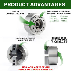 <span class=keywords><strong>Mandrin</strong></span> à 2 Mâchoires pour <span class=keywords><strong>Tour</strong></span> à <span class=keywords><strong>Bois</strong></span>, Fabricant, 4, 5, 6, 8, 10, 12 Pouces, <span class=keywords><strong>Mandrin</strong></span> Hydraulique Solide pour Taraudage et Fraisage - Product Image 4