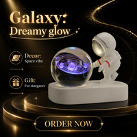 Boule de cristal en verre gravée en 3D, lampe de nuit moderne à LED avec prise USB, changeante de couleur, lampe de bureau, décoration de la maison, cadeau