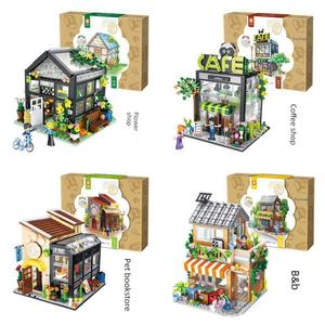OEM Dream House Model Series Children's Educational Assembly Granular DIY Plastic <b>Toys</b> Girls' Romantic Flower Shop Ornaments - Product Image 1