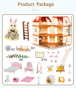 Set Casa delle Bambole Mini Famiglia della Foresta 2025, Giocattoli per Giochi di Ruolo per Bambini, Kit Casa delle Bambole in Plastica, Regali per Bambine - Product Image 6