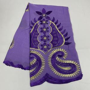 SE-519 all'ingrosso donna di ottima qualità in cotone 100% ricamato di lusso grande sciarpa avvolgente Hijab Hijab Soie De Medine - Product Image 4