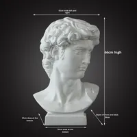 David Head Imitation Plâtre Lumineux Écologique Sculpture Faite À La Main Apollo Résine Ornement Figure Modèle Chambre Décoration Nordique