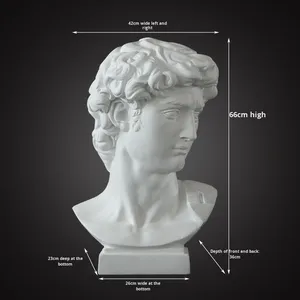 David Head Imitation Plâtre Lumineux Écologique Sculpture Faite À La Main Apollo Résine Ornement Figure Modèle Chambre Décoration Nordique - Product Image 6
