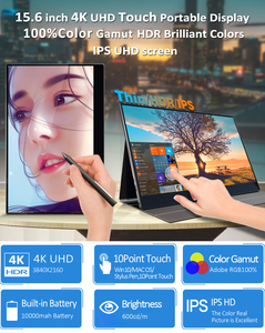 Sibolan 15.6 pouces tactile portable 4k moniteur 600 luminosité 100% couleurs soutient stylet pour ps5 moniteur portable pour téléphone - Product Image 2