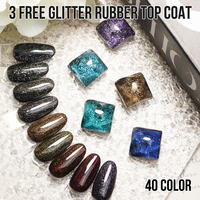 3 Vernis de Finition en Gel Pailleté Effet Caoutchouc Personnalisable avec Logo, 2 en 1, Sans HEMA ni TPO, Soak Off