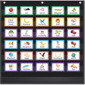 Tablero de bolsillo transparente con 7 bolsillos, resistente, para colgar en el aula, en casa, para pared de palabras, tarjetas de letras, tablero de frases - Product Image 1