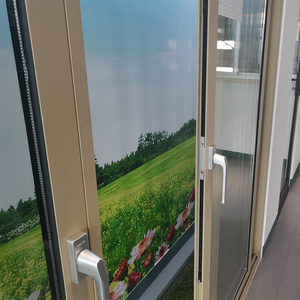 Kustom Modern sederhana menyelesaikan aluminium Aloi kaca geser pintu eksterior keamanan pintu masuk untuk Villa Komersial Mall suara - Product Image 1