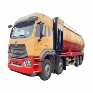 Camion d'aspiration des eaux usées sous vide 8x4 prix camion d'aspiration des eaux usées sous vide Sinotruk HOWO camion de lavage à haute pression à vendre