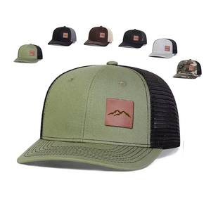 Venta al por mayor personalizado PU parche Logotipo de moda para hombre 6 paneles sombrero OEM de alta calidad deportes al aire libre Gorras Trucket sombrero - Product Image 1