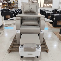 Station de pédicure portable avec bain de pieds massant, bassin sans tuyauterie, repose-pieds réglable et équipement de salon inclinable