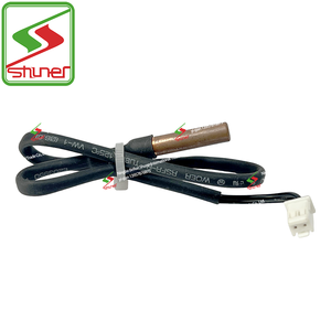 Sonde de température NTC 10K à 2 broches avec sonde en <span class=keywords><strong>cuivre</strong></span> 125 ℃   Fil en silicone haute température pour unité extérieure de climatiseur - Product Image 2