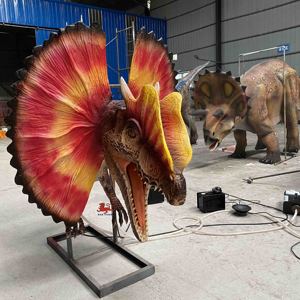 Estatuas modelo animatronic realistas montadas en la pared de cabeza de Dilophososaur - Product Image 1