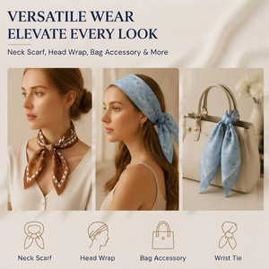 Custom <b>Printed</b> Satin Silk Square Scarf Any Size Available Luxury Neck Scarf Hair Wrap Bag <b>Accessory</b> OEM - Product Image 5
