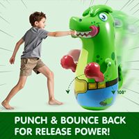 Sac de frappe gonflable pour enfants en forme de dinosaure de dessin animé, jouet gonflable pour l'entraînement au boxe et aux coups de pied