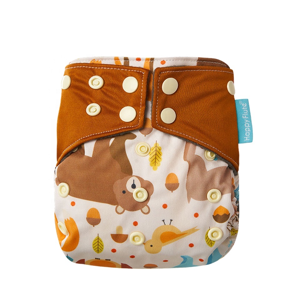 Happyflute моющиеся бамбуковые ночные тканевые подгузники aio оптом детские тканевые подгузники