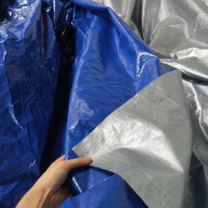 Toile en PE anti-âge bleue et argentée, finition bâche, imperméable, anti-UV - Product Image 4