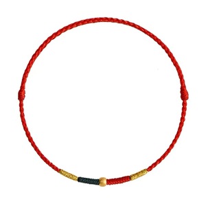 Bracelet en fer fin tressé avec perles porte-bonheur en sable de fer et or, pour éloigner la malchance de cette année et protéger la vie - Product Image 5