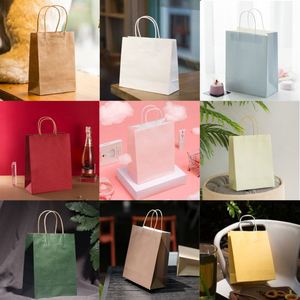 Custom Black Kraft Paper Bags with Logo Printing Plain Recyclable <b>Small</b> Shopping Bag Eco Friendly Thin Black Paper Packaging Bag - Product Image 4