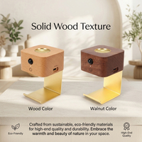 Veilleuse magnétique en bois massif avec diffuseur d'huiles essentielles, lampe de bureau multifonctionnelle mini à lumière blanc chaud pour chambre à coucher