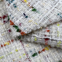 Tissu en tweed doux tissé en polyester teint en fil pour manteau, vente en gros