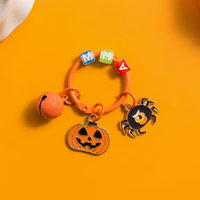 Porte-clés créatif en métal en forme d'araignée de dessin animé, breloque amusante de citrouille d'Halloween, pendentif de sac DIY, petit cadeau